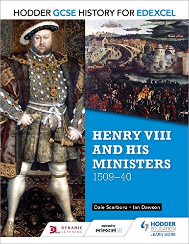 Book cover featuring a portrait of King Henry VIII and a historical scene.