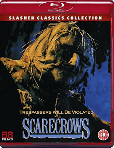 Blu-ray cover art featuring a burlap scarecrow head against a dark blue background.
