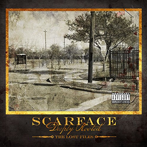 Scarface album cover: desolate street scene with a stop sign and trees.