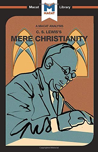 Book cover for “Mere Christianity” featuring C.S. Lewis in illustration.
