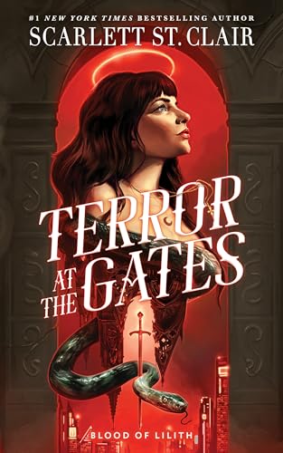 Book cover featuring a woman with a snake and red halo.
