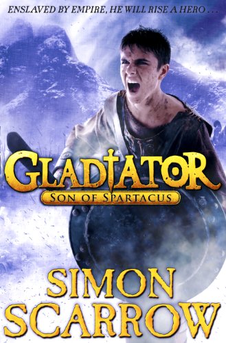 Book cover: a young man in Roman armor, yelling, with title "Gladiator.