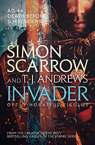 Book cover featuring a Roman soldier holding a sword with text overlay.
