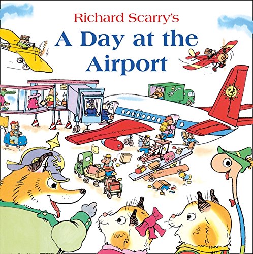 Children’s book cover depicting a busy airport scene with animal characters.
