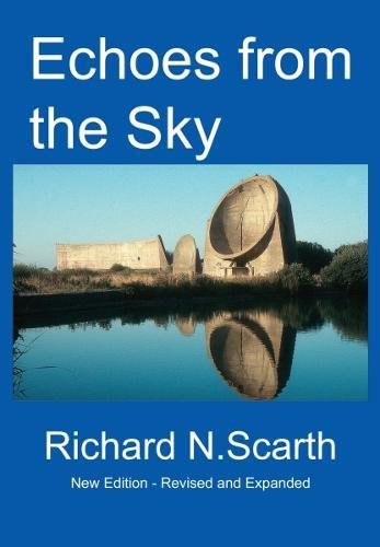 Book cover with large concrete acoustic mirrors reflected in water.