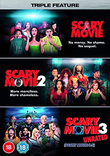 DVD cover for "Scary Movie" 3-movie collection with cast images.