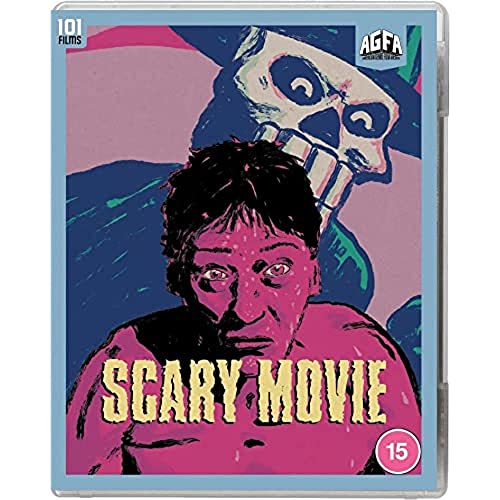 Scary Movie" Blu-ray case featuring a skull and frightened face illustration.