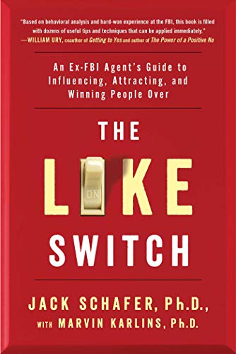 The red book cover for The Like Switch features a light switch as the letter I.
