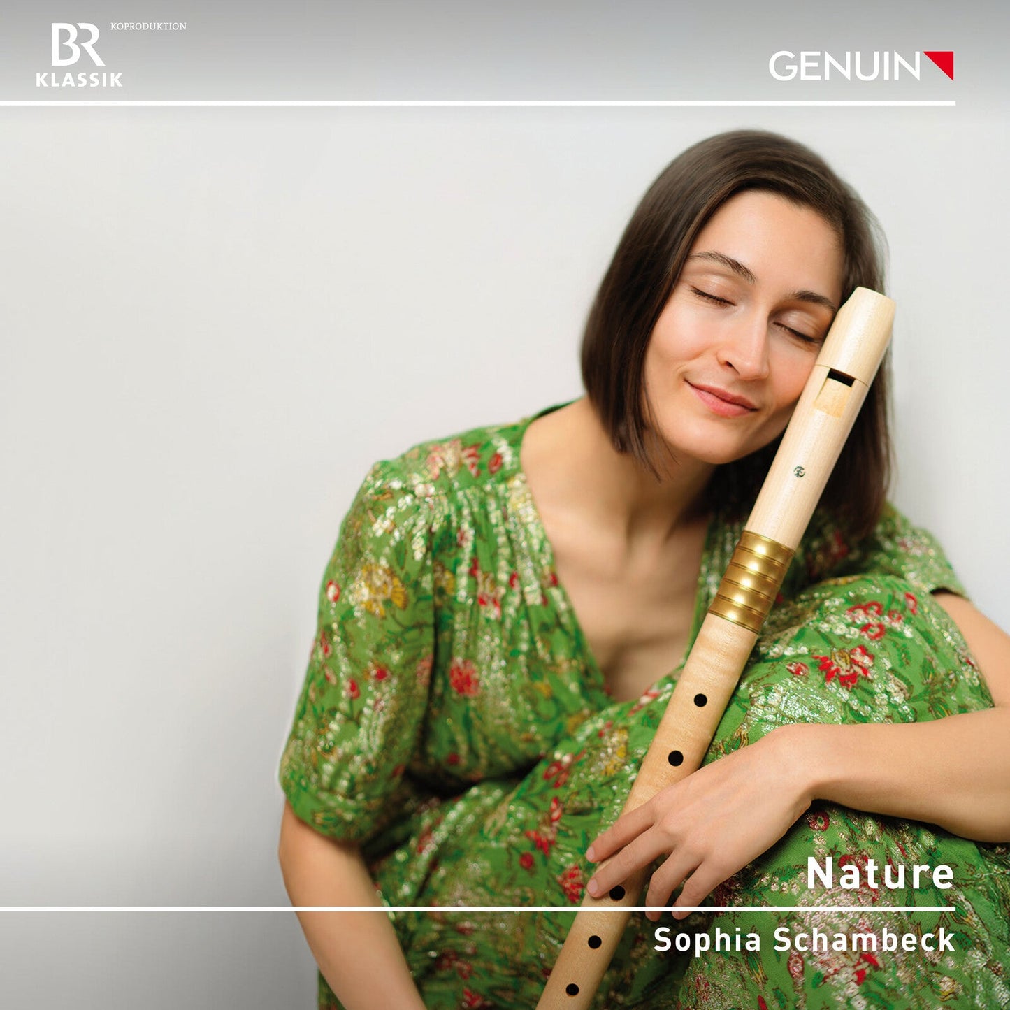 CD cover featuring Sophia Schambeck with a recorder, titled "Nature.