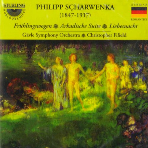 "CD cover featuring a painting of three figures in a green landscape."