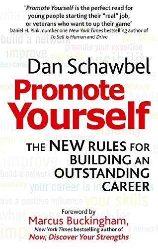 Book cover: "Promote Yourself" by Dan Schawbel, with red and white text.