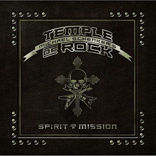 CD cover for Michael Schenker’s “Spirit On A Mission” with skull and guitars.