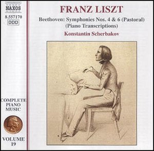 CD cover featuring Franz Liszt at a piano, titled "Beethoven: Symphonies.