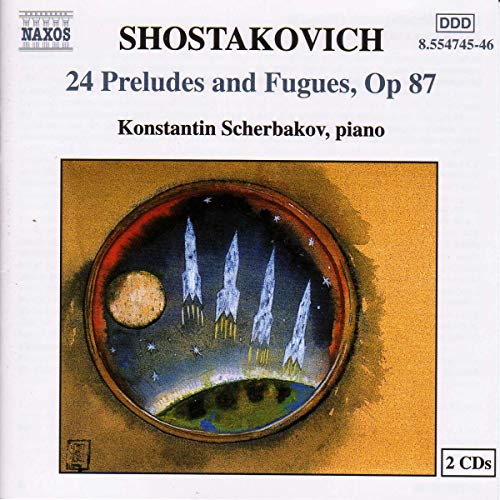 CD cover for Shostakovich’s 24 Preludes and Fugues, featuring abstract art.
