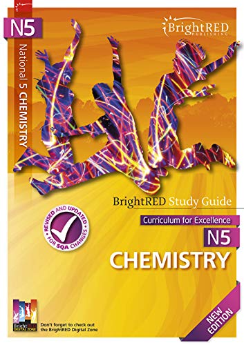 National 5 Chemistry study guide cover with abstract figures and text.