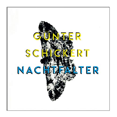 The image is a vinyl record cover with a white background and a black-and-white moth.