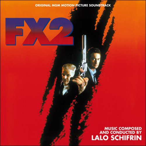 CD cover for "FX2" soundtrack, featuring two men with a gun.