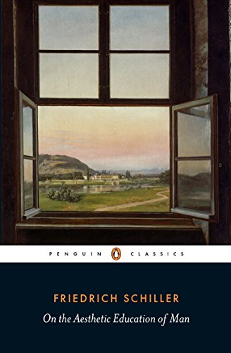 Book cover: window view with landscape, title “On the Aesthetic Education of Man.”