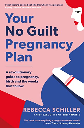 Book cover: "Your No Guilt Pregnancy Plan" with illustration of a pregnant woman.