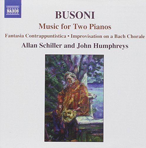 CD cover for Busoni Music for Two Pianos featuring an impressionist painting of a man.