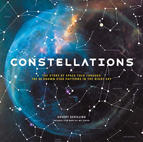 Book cover depicting a nebula with constellation lines and the title "Constellations.