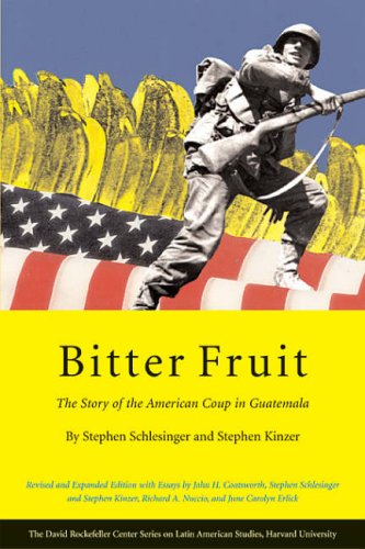 Book cover: soldier with rifle, bananas, and American flag background.