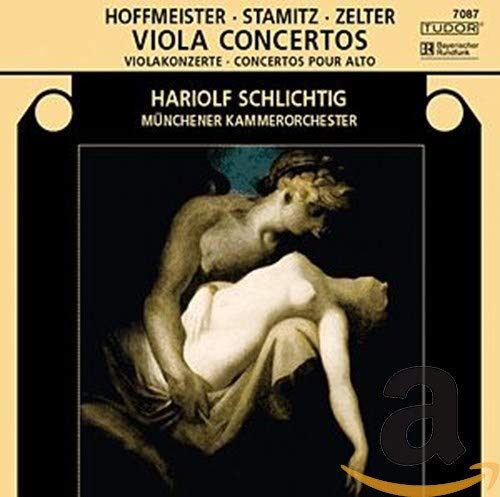 CD cover for viola concertos featuring classical artwork of figures.