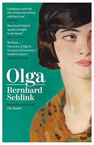 Book cover: portrait of a woman with short dark hair, titled "Olga".