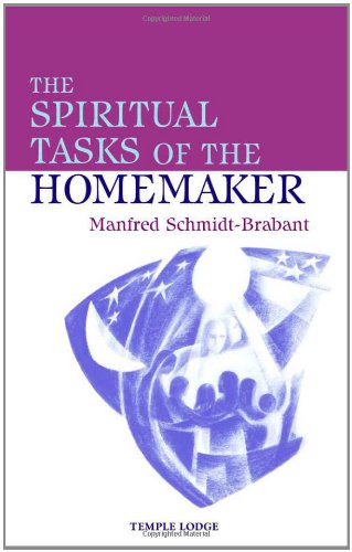 Book cover titled The Spiritual Tasks of the Homemaker by Manfred Schmidt-Brabant with blue illustration.