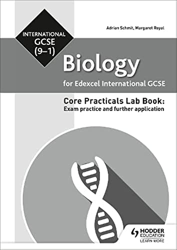Edexcel International GCSE Biology lab book cover with DNA illustration.