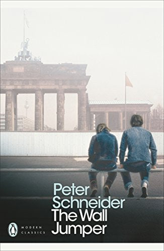 Book cover showing two people sitting on a wall facing the Brandenburg Gate.