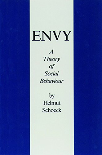 Book cover with a white center stripe and blue sides, titled Envy by Helmut Schoeck.