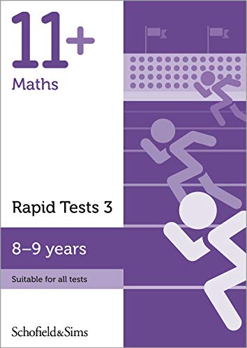 Purple book cover with "11+ Maths" text and running figures.