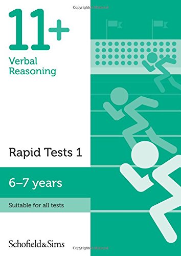 Green book cover with “11+ Verbal Reasoning” text and stick figures.