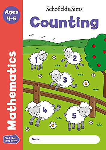 Counting workbook cover with numbered sheep in a green field.
