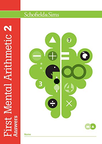 Book cover: “First Mental Arithmetic 2 Answers” with green math symbols.