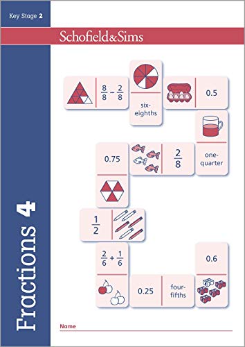 Book cover with fractions, decimals, and percentage examples for children.