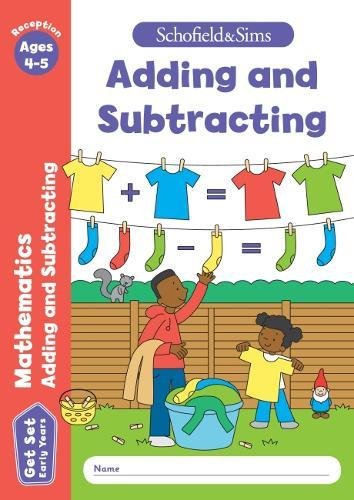 Book cover: children with clothesline, plus signs, and numbers for ages 4-5.