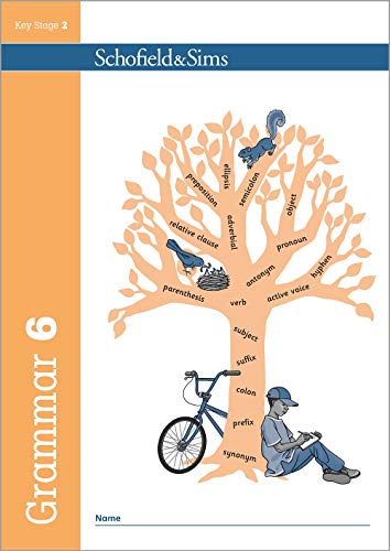 Grammar and punctuation workbook cover with a tree of terms and children.