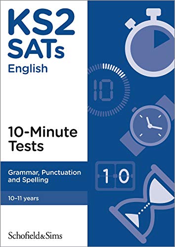 KS2 SATs English practice test book cover with clocks and timers.