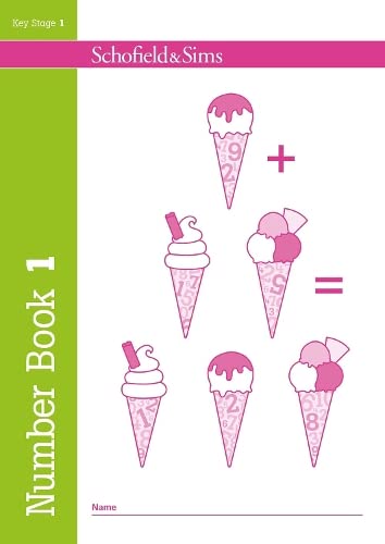 Cover of Number Book 1 featuring ice cream cone illustrations with numbers.