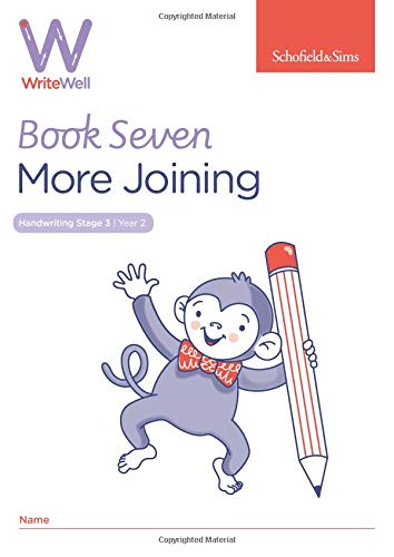 "Children's workbook cover featuring a cartoon monkey holding a large pencil, white background."