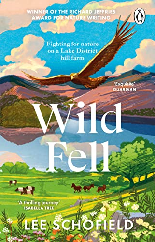 Book cover: a golden eagle flies over a Lake District landscape.