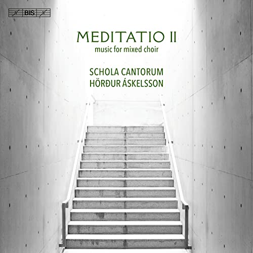 CD cover: stairs leading upwards with text “Meditatio II” and choir names.