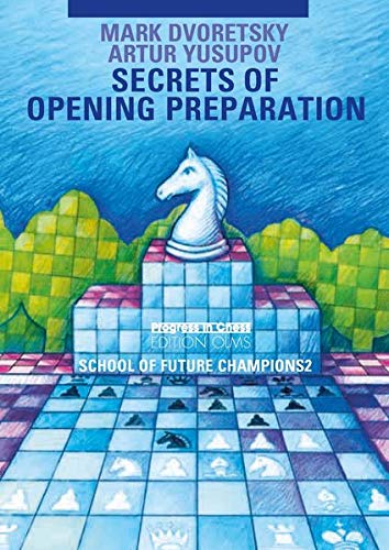 Chess book cover with a knight on a stone block, chessboard below.