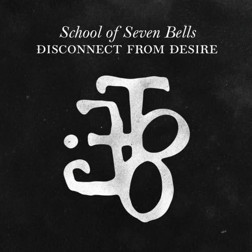 School of Seven Bells album cover: black background, white symbol, text.