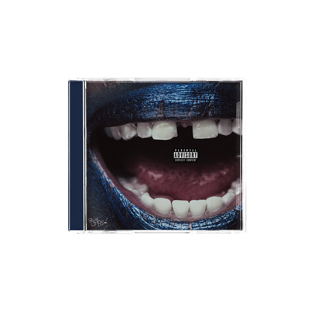 ScHoolboy Q “BLUE LIPS” CD cover: close-up of open mouth with blue lips.