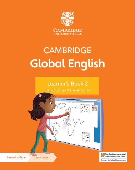 Cambridge Global English Learner's Book 2 cover with a girl and screen.