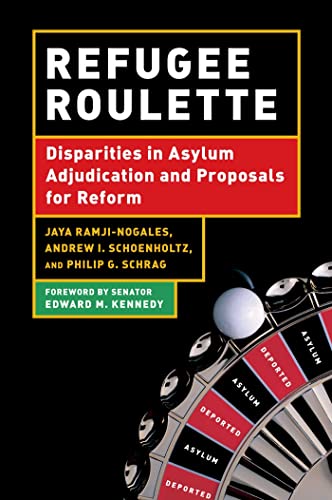 Book cover: “Refugee Roulette” with a roulette wheel image.