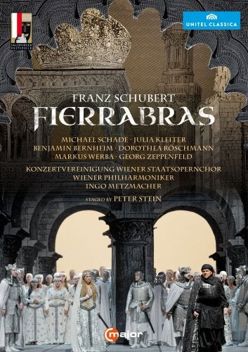 DVD cover for "Schubert: Fierrabras" featuring a medieval scene with people in robes.